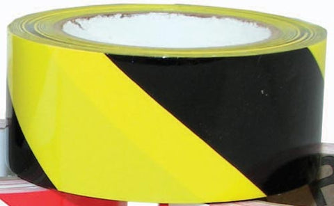 2" x 36 Yards Vinyl Tape - Black-Yellow Striped