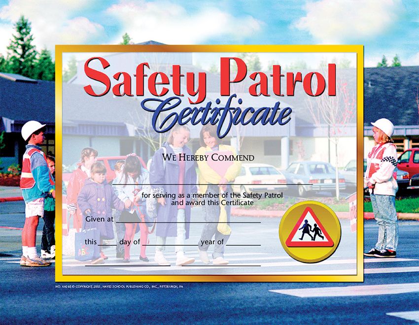 Safety Patrol Certificate