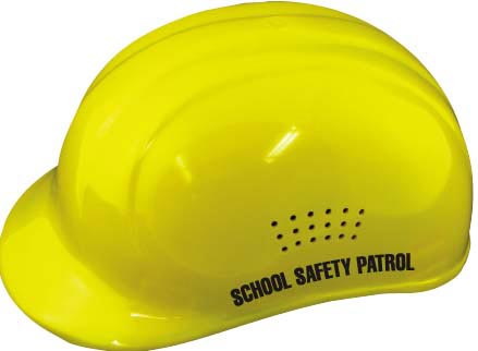 Yellow Crossing Guard Helmet w- Label