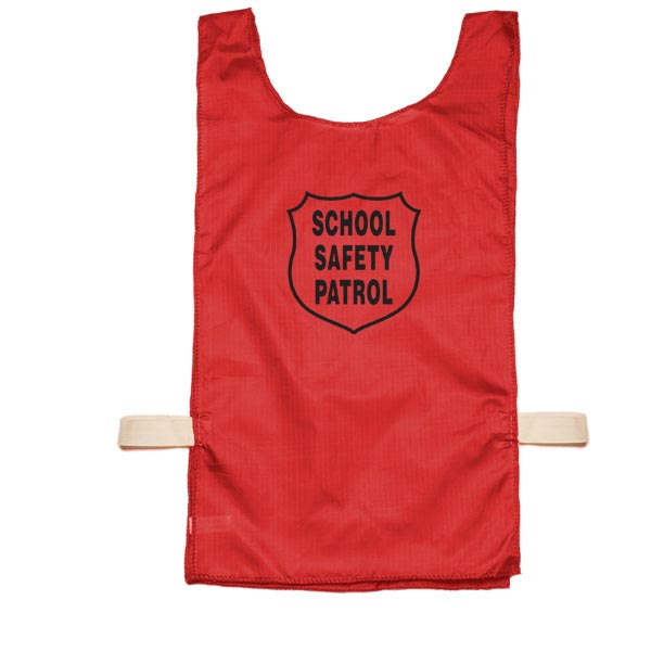 Nylon Pinnie (Red) w- Safety Patrol Emblem