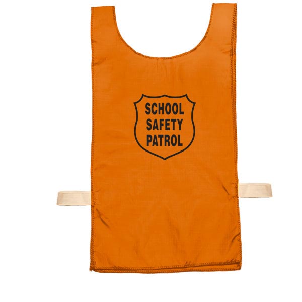 Nylon Pinnie (Orange) w- Safety Patrol Emblem