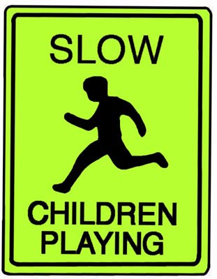 18" x 24" Aluminum Sign - Slow, Children Playing (Ylw-Grn)