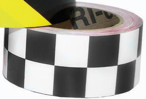 2" x 36 Yards Vinyl Tape - Black-White Checkered
