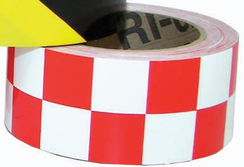 2" x 36 Yards Vinyl Tape - Red-White Checkered