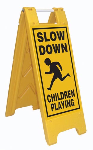 Fold-Up Sign - Slow Down