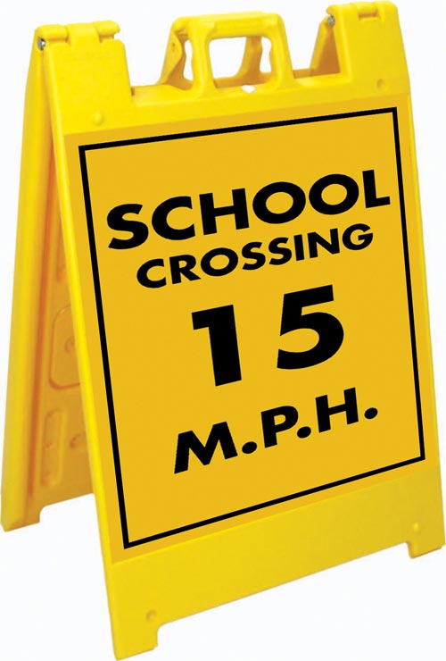 Jumbo Fold-Up Sign - School Crossing 15 M.P.H.