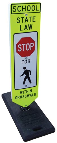 Stop for Pedestrians w-in Crosswalk Sign-One Base