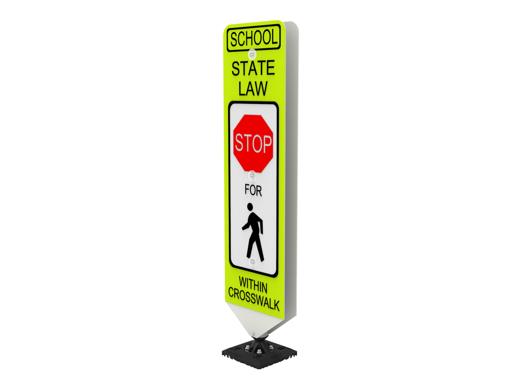 Stop for Pedestrians w-in Crosswalk Sign-Fixed Base