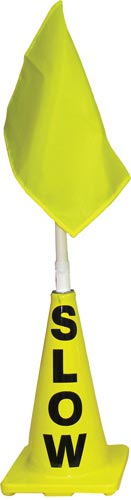 Yellow Cone w- Yellow Flag (Slow)(Lighted)