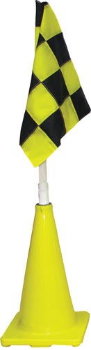 Yellow Cone w- Yellow-Black Flag (Plain)(Lighted)