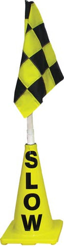 Yellow Cone w- Yellow-Black Flag (Slow)(Lighted)