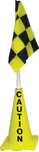 Yellow Cone w- Yellow-Black Flag (Caution)(Lighted)