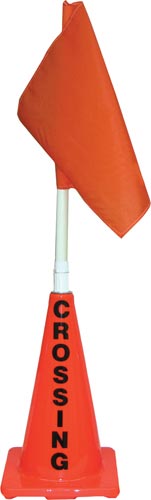 Orange Cone w- Orange Flag (Crossing)(Lighted)