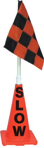 Orange Cone w- Orange-Black Flag (Slow)