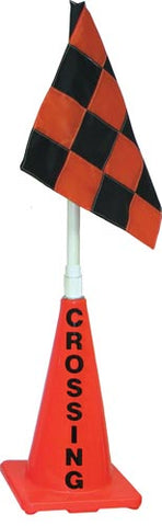 Orange Cone w- Orange-Black Flag (Crossing)