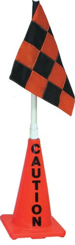 Orange Cone w- Orange-Black Flag (Caution)