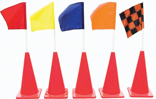 28" Orange-Black Checkered Flag w-Cone