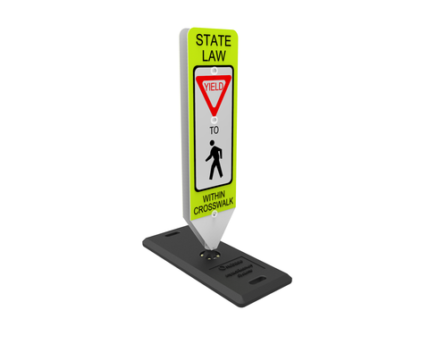 "Yield to Pedestrians w-in Crosswalk" Sign-Portable Base