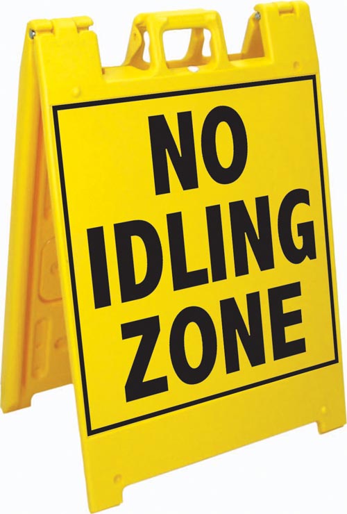 Jumbo Fold-Up Sign - No Idling Zone