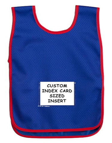 Child Vest w- sign pouch (Blue w- Red Trim)