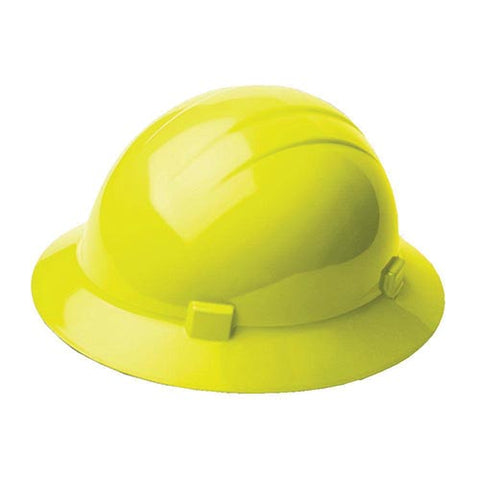 Full Brim Hard Safety Helmet - Hi-Viz Yellow