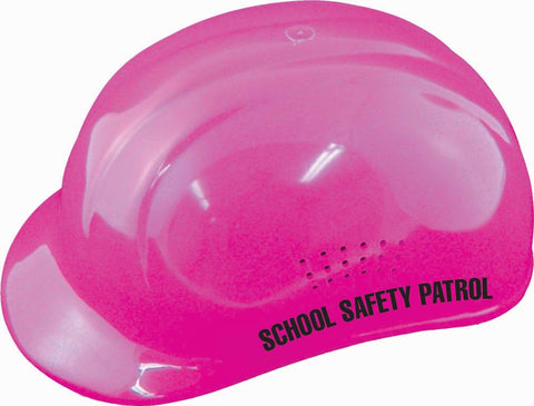 Hi-Viz Safety Patrol Helmet w- Safety Patrol Label - Pink