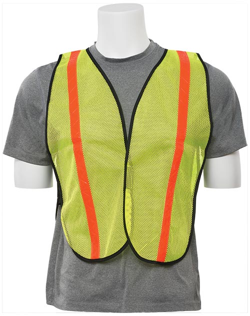 Economy Reflective Mesh Vest - Lime w- Orange