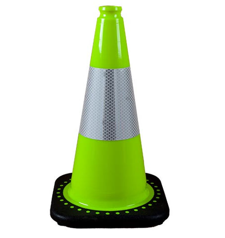 18" Fluorescent Green Cone w- 6" Reflective Collar