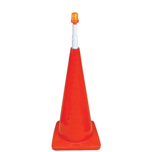 28" Orange Message Cone w- Orange Light