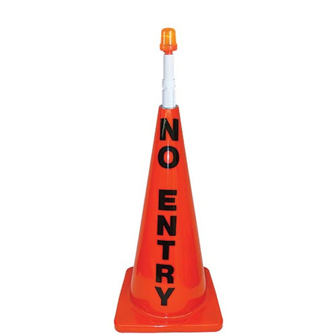 28" Orange Message Cone w- Orange Light (No Entry)