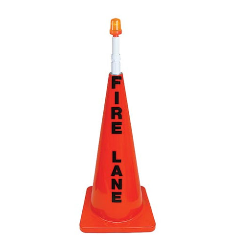 28" Orange Message Cone w- Orange Light (Fire Lane)