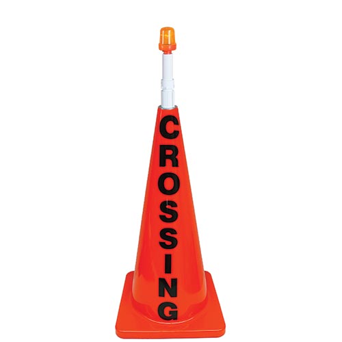 28" Orange Message Cone w- Orange Light (Crossing)