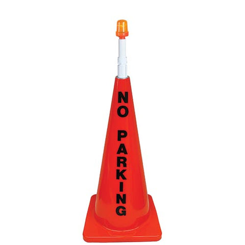 28" Orange Message Cone w- Orange Light (No Parking)