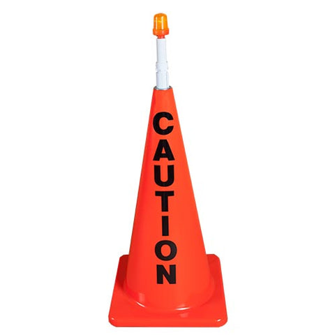 28" Orange Message Cone w- Orange Light (Caution)