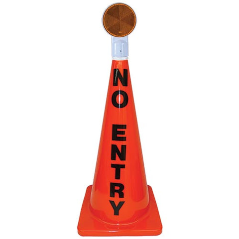 28" Orange Message Cone w- Reflector (No Entry)