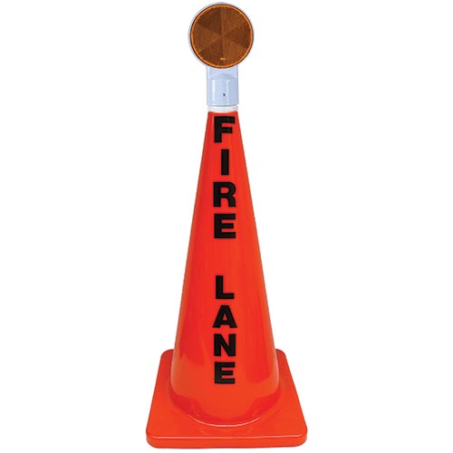 28" Orange Message Cone w- Reflector (Fire Lane)