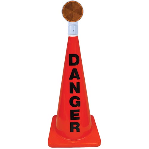 28" Orange Message Cone w- Reflector (Danger)