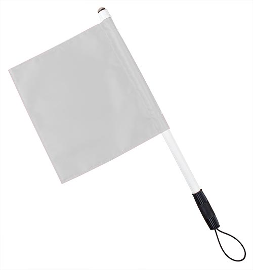 Deluxe Hand Held Flag w- LED Light (White)