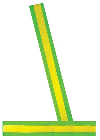 Lime Green Hi-Viz Safety Patrol Belt w- Yellow Stripe -XL