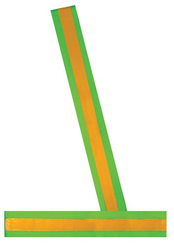 Lime Green Hi-Viz Safety Patrol Belt w- Orange Stripe - SM