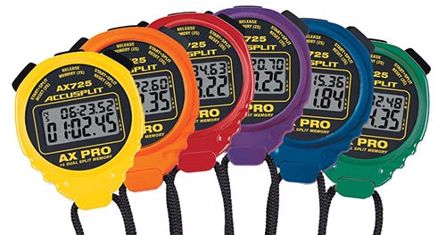 ACCUSPLIT AX725 PRO 16 MEMORY Stopwatch - Rainbow 6pk