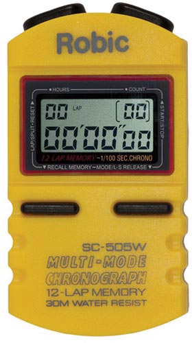 Robic SC505W 12 Memory Timer - Yellow