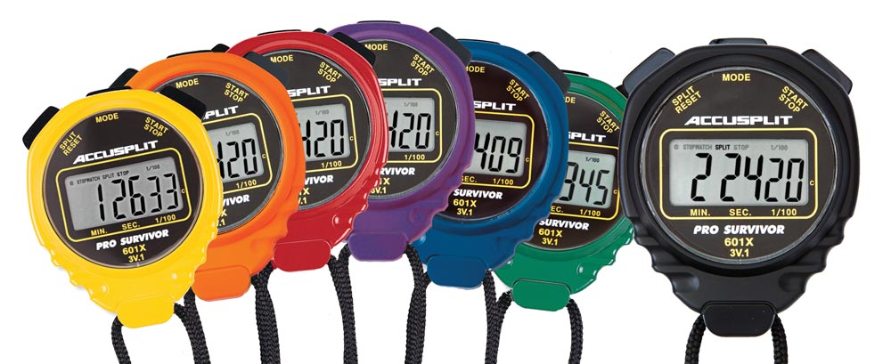 ACCUSPLIT A601XBK Pro Survivor Stopwatch - Rainbow 6pk PLUS 1