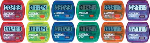 Colored Step Pedometers - Set of 12 (2 ea. Color)