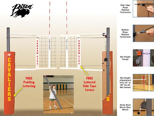 Match Point Aluminum Net System - With Floor Sockets